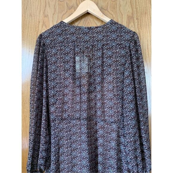 Dress Forum Rhapsody‎ Chiffon Shark-bite Hem Midi Dress Brown Size M - Picture 7 of 12